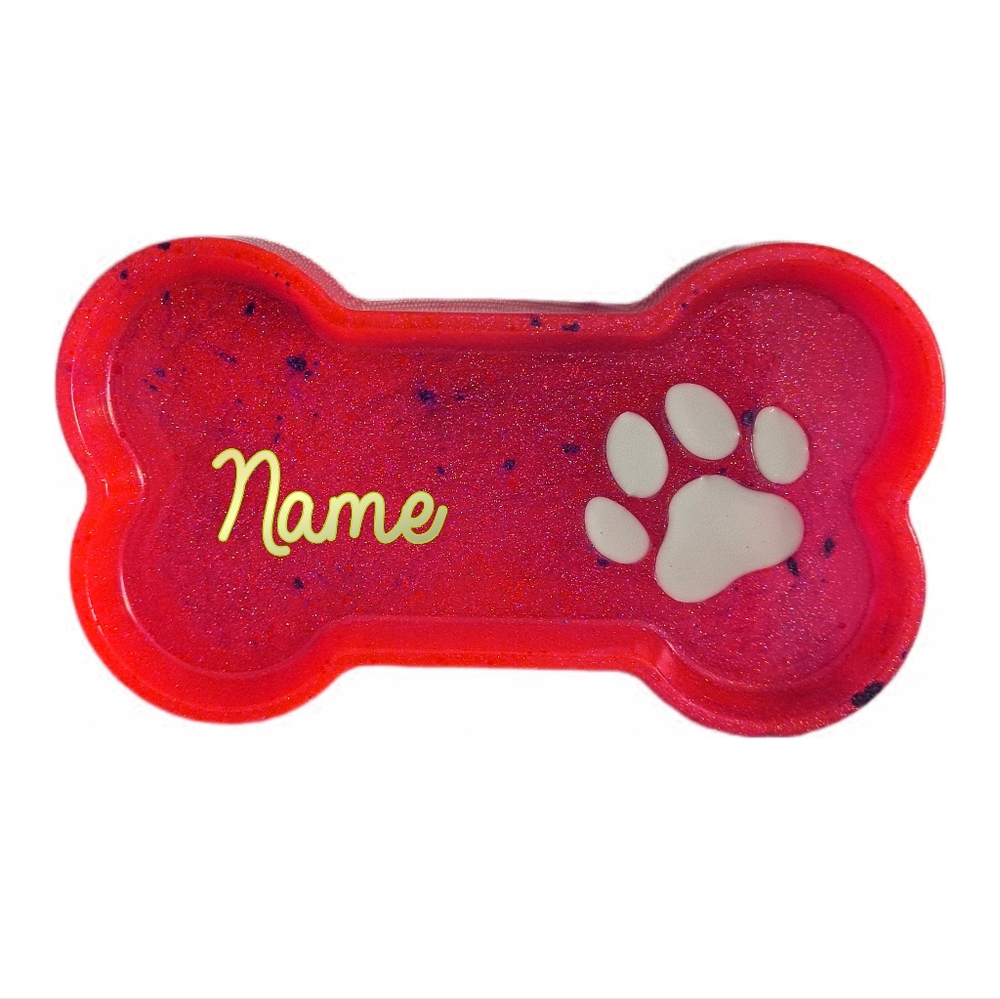 Hand Crafted Resin Paw Print Personalized Tray